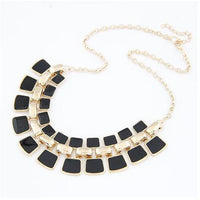 Collar Long Plated Enamel Statement Pendant Necklace - sparklingselections