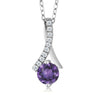 Round Purple Amethyst Women Jewelry