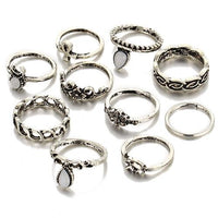 10pcs/Set Crystal Knuckle Rings for Women - sparklingselections