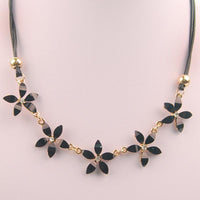 Flowers Design Rhinestones Maxi Big Pendants Necklace - sparklingselections