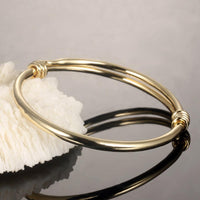 Gold Color Classic Open Bangles For Girl - sparklingselections