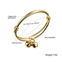 Gold Color Bells Open Bangles For Girl - sparklingselections