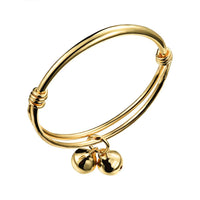 Gold Color Bells Open Bangles For Girl - sparklingselections