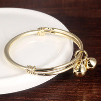 Gold Color Bells Open Bangles For Girl - sparklingselections