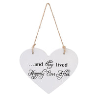 Here Comes the Bride Wooden White Heart Hanging Plaque - sparklingselections