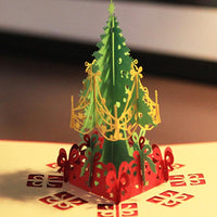 Merry Christmas Tree Greeting 3D Cards 5Pcs Lot - sparklingselections