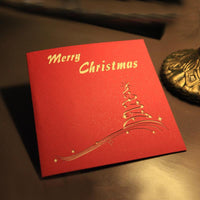 Merry Christmas Tree Greeting 3D Cards 5Pcs Lot - sparklingselections