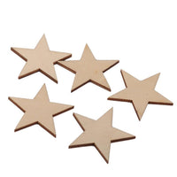 5 cm 25Pcs Romatic Style Wood Star - sparklingselections