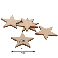 5 cm 25Pcs Romatic Style Wood Star - sparklingselections