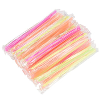 Spoon Type Straight Colorful Straw Party 100Pcs - sparklingselections