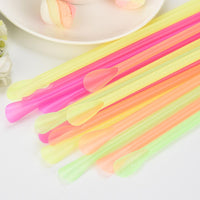 Spoon Type Straight Colorful Straw Party 100Pcs - sparklingselections