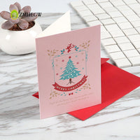 8Pcs Handmade Merry Christmas Greeting Card With Envelope - sparklingselections