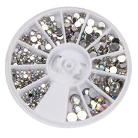 Mixed Silver Round Rhinestones Round 3D Acrylic Nail Art - sparklingselections