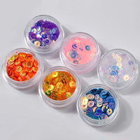 6 Color Round Sequins Dazzling Sticker Nail Art Decoration - sparklingselections