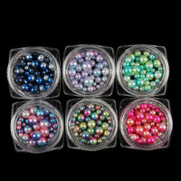 6Box 3D Nail Sticker Caviar Beads Charm Pearl - sparklingselections