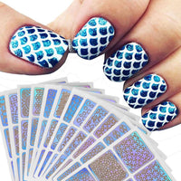 Nail Hollow Irregular Reusable Manicure Stickers Stamping Template Nail Art 12 Pcs - sparklingselections