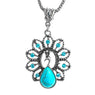 Fashion Lovely Peacock Natural Stone Pendant Necklace