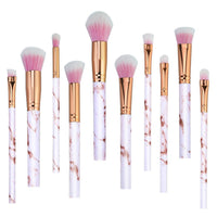 Marble Makeup Brush Set Eye Shadow Brush Face Foundation 10 Pcs - sparklingselections