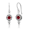 Women's  Round Red Silver Earing