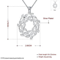 Silver  Leaf Pendant Necklaces For Women - sparklingselections