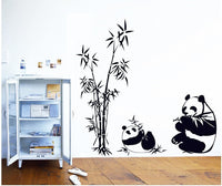 NEW Trendy Black Large 100*90CM Panda Bamboo Wall Sticker Home Decor Living Room TV Wall Sofa Removable Home Sticker Wall Decal Sticker Art