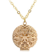 Hollow Filigree Locket Necklace and chain Pendant Jewelry - sparklingselections