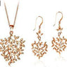 Women's Tree Leaf Design Necklace Earrings Jewelry Set
