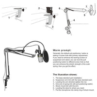 Adjustable 27.5 inches/70 cm Microphone Suspension Arm Stand - sparklingselections