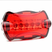 Red Bicycle 5 Led Tail Rear Safety Flash Light - sparklingselections