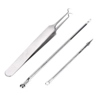 3 Pcs  Stainless Facial Acne Spot Pimple Blackhead Remover Extractor Too - sparklingselections