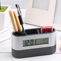 Office Digital Snooze Alarm Clock Pen Holder - sparklingselections