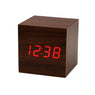 Square  Wooden Desk Brown Clock