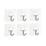 Transparent Viscose Door After Bathroom Hooks 1 Set 6 pcs