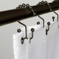 Metal Double Glide Bathroom Shower Curtain Hook Ring - sparklingselections