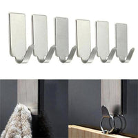 Self Adhesive Wall Stainless Steel Hooks 12PCS - sparklingselections