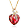 Crystal Heart Pendant Necklace For Women