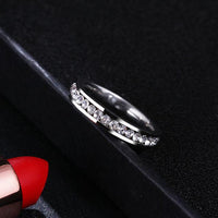 CZ  Surround Titanium Stainless Steel Rings For Women - sparklingselections