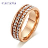 Golden Double Row Titanium Stainless Steel Rings For Women