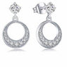 Silver Round Long Drop Earring