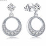 Ladies Silver Round Long Earrings