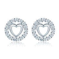 Women Fashionable Sterling Silver Heart Earrings - sparklingselections