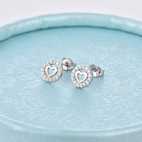 Women Fashionable Sterling Silver Heart Earrings - sparklingselections