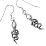 Sterling Silver Snake Dangle Earrings for Women