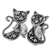 Sterling Silver Cat Stud Earrings for Women - sparklingselections