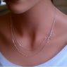 Fashion Jewelry Chain Link Double Leaf Pendant Necklace