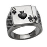 Black Enamel Spades Poker Finger Ring