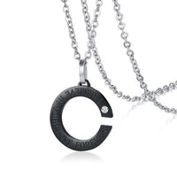 CZ Stone Stainless Steel Necklace Antique Pendants Jewelry - sparklingselections