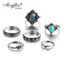 new stylish Blue Stone Carved Antique Bohemian Knuckle Finger Ring