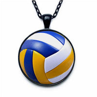 Sports Ball Volleyball Player Pendant Necklace - sparklingselections