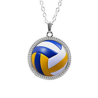 Sports Ball Volleyball Player Pendant Necklace - sparklingselections